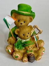 CHERISHED TEDDIES 4015558 Theodore Samantha Tyler St. Patricks Day - SIGNED