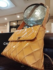 [Used] CHANEL Stitch Turn Lock Patent Leather Shoulder Handbag Authentic Used it