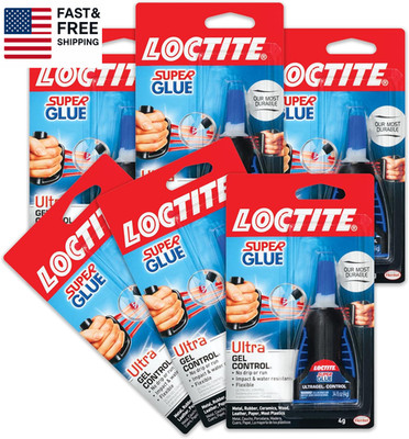 Super Glue Ultra Gel Control, Clear, 0.14 Fl Oz Bottle, 6 Pack - Superglue for P