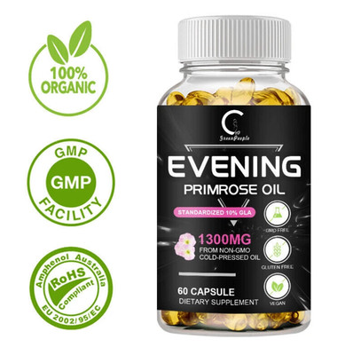 Evening Primrose Oil Capsules 1300MG -Anti-Aging,Whitening 60 Softgels