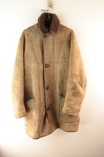 Nurseys Sheepskin Brown Button Shearling Jacket Size 38 Vintage VTG