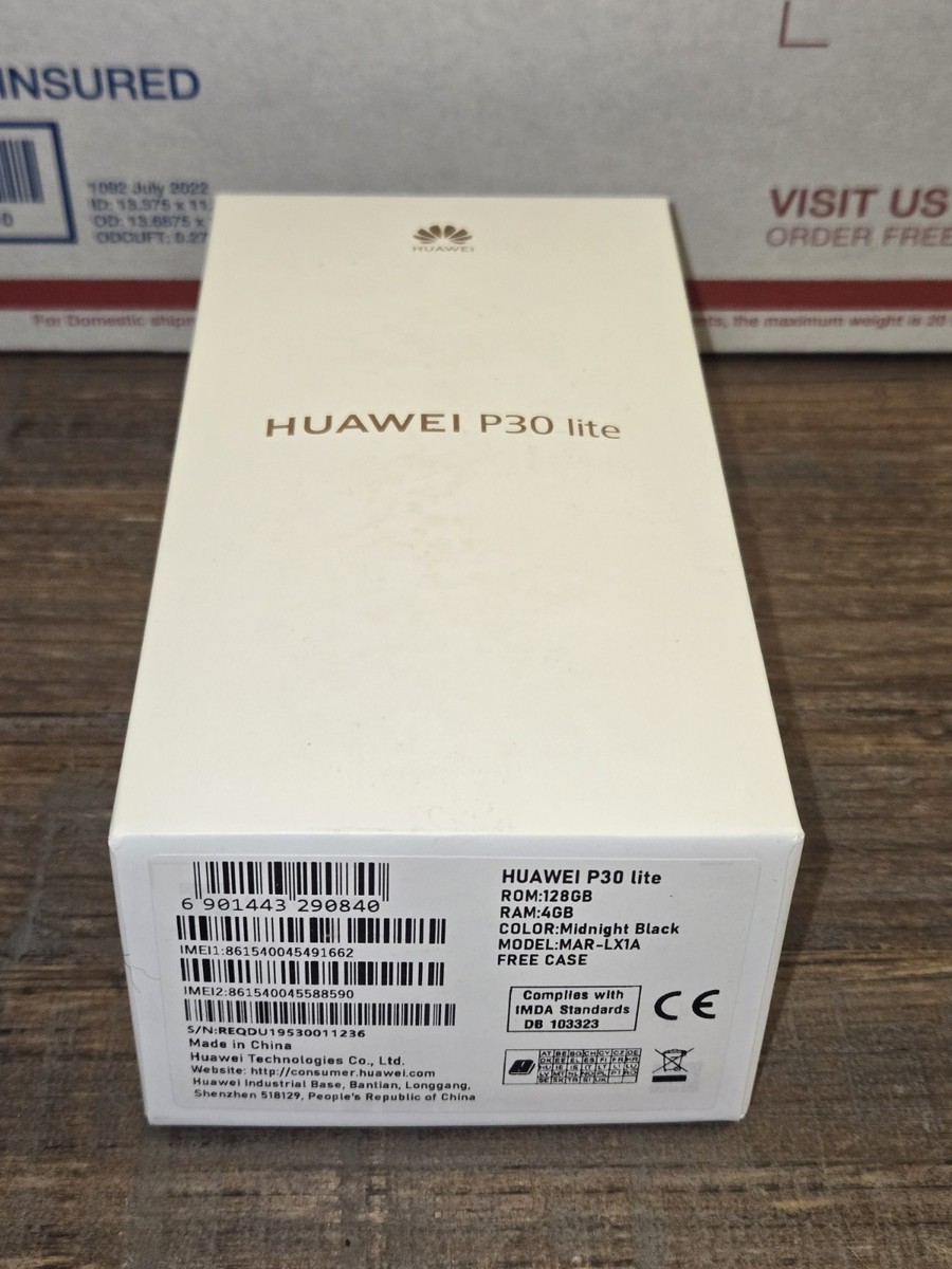 Huawei P30 Lite 本体 ブラック　箱（説明書）付き HUAWEI P30 Lite ミッドナイトブラック SIMフリー 本体 付属品