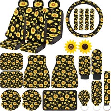 Frienda 26 Pieces Sunflower Car Accessories, Sunflower Seat Covers Full Set F...