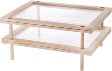 Set of 2 Stackable Wood Pasta Herb Drying Rack Food Dryer Stand W/ Net Drying