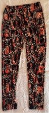 Women's LuLaRoe Leggings One Size Black/Red Floral Print
