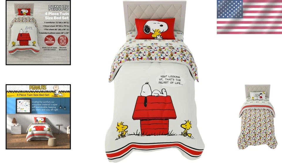 Conjunto de ropa de cama reversible Snoopy y Woodstock Foto 2 de 4