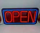 VTG FALLON 1999 Electric Neon Light OPEN Large Business Sign 36x17 Tested Works