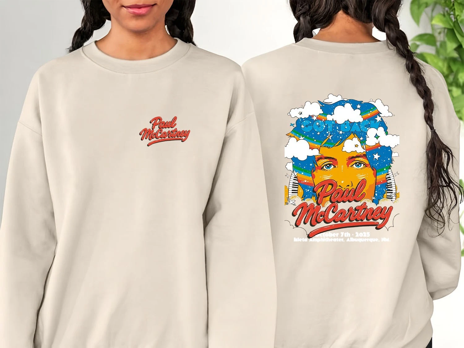 P Mccartney Got Back 2025 Albuquerque Event Tee Sweatshirt