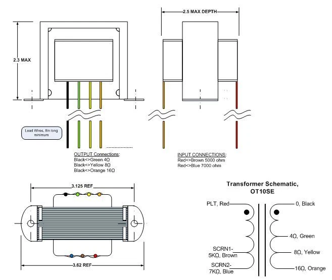 OT10SE Single Ended Output Transformer 12VA 5K,7Kohm:4/8/16 60mA - Image 2 of 4