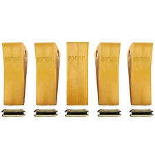 230SP Backhoe Bucket Teeth (5 Pack)  Forged + 23FP Pins for Mini Excavators