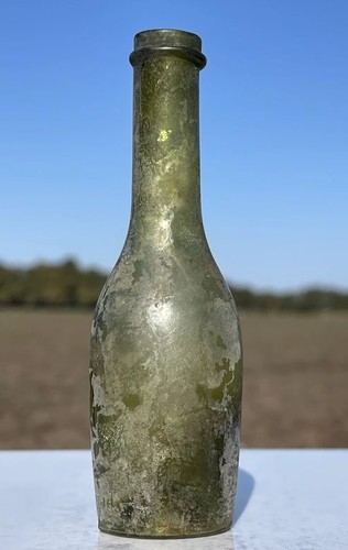 RZADKA antyczna damska butelka wina sprzed 1900 roku, dekoracyjne szkło kolekcjonerskie - Zdjęcie 1 z 11