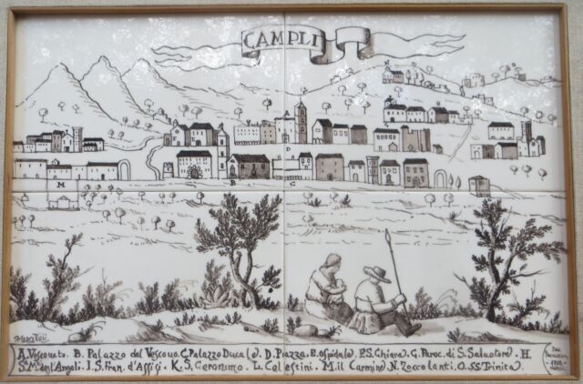 1960 CAMPLI TERAMO GRANDE PANNELLO CERAMICA PIETRO MARCATTILI STAMPA PACICHELLI 1960 CAMPLI TERAMO GRANDE PANNELLO CERAMICA PIETRO MARCATTILI STAMPA PACICHELLI