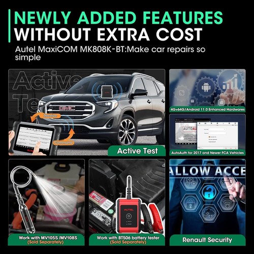 2025 Autel MaxiCom MK808BT Pro Bluetooth Car Diagnostic Tool Full System Scanner - Picture 9 of 18