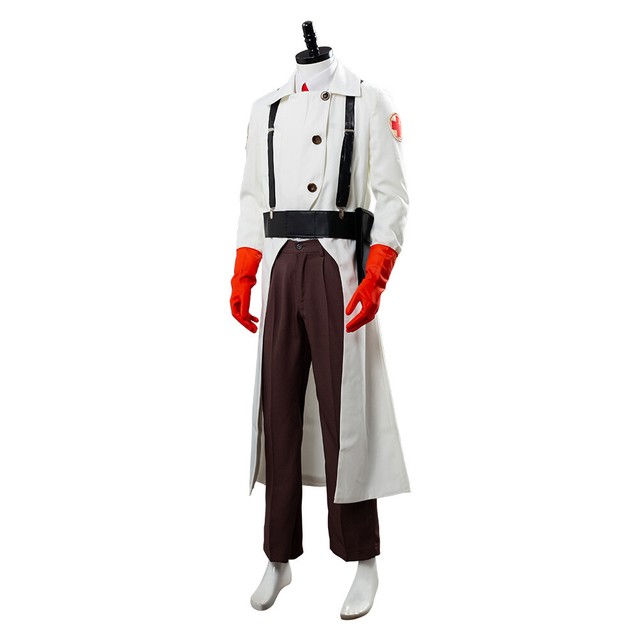Team Fortress II 2 Medic Uniform Cosplay Costume Full Set Halloween
