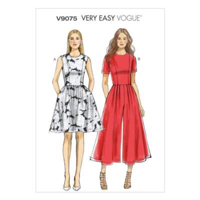 Schnittmuster Vogue 9075 hübsches Damenkleid, Overall Gr. 32-48