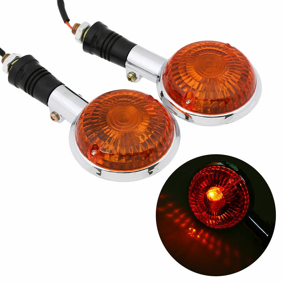 2X Indicadores de señal de giro luz ámbar intermitente para Yamaha Virago 250/535/750/700 Foto 2 de 4