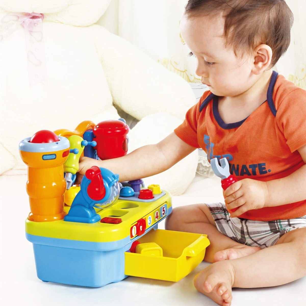 Huile Multifunctional Musical Learning Tool Workbench Toy Set for
