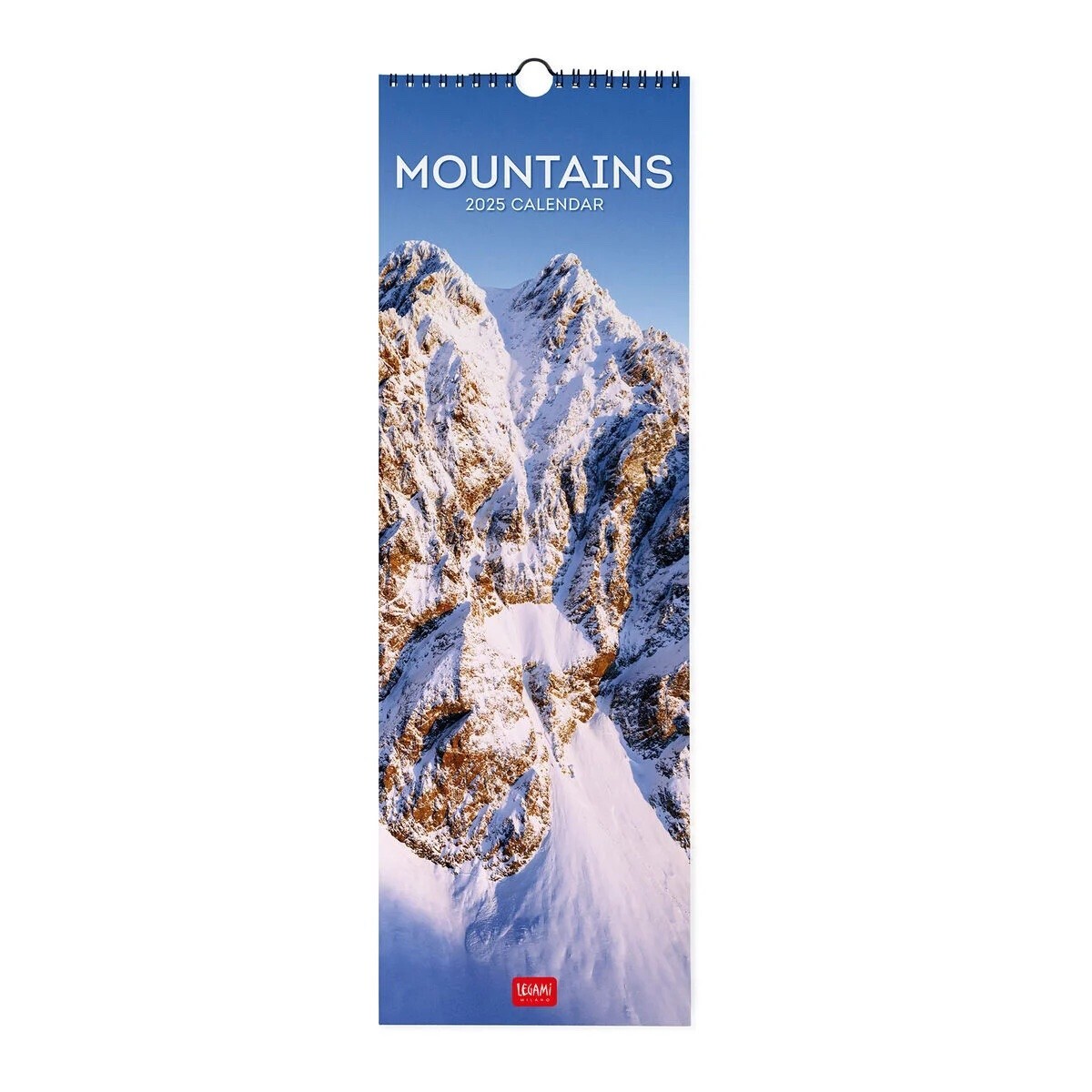 CALENDARIO 2025 da parete VERTICALE legami MOUNTAINS cm 16 x 49