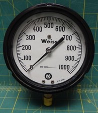 Weiss Pressure Gauge 4 1/2" Dial 1000 PSI Lower 1/4 NPT Connection