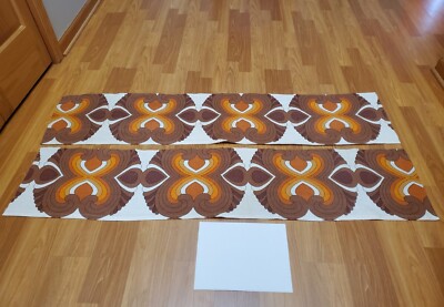 Awesome RARE Vintage Mid Century retro 70s org brn moulin rouge 2 pieces fabric!