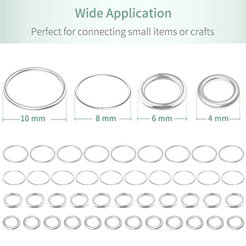 8 mm Silver Jump Rings for Jewelry Making Open Single Loops Mini Ring ...