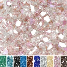 10LB Rose Gold Reflective Fire Glass 1/2-Inch Fire Pit Fireplace Landscaping
