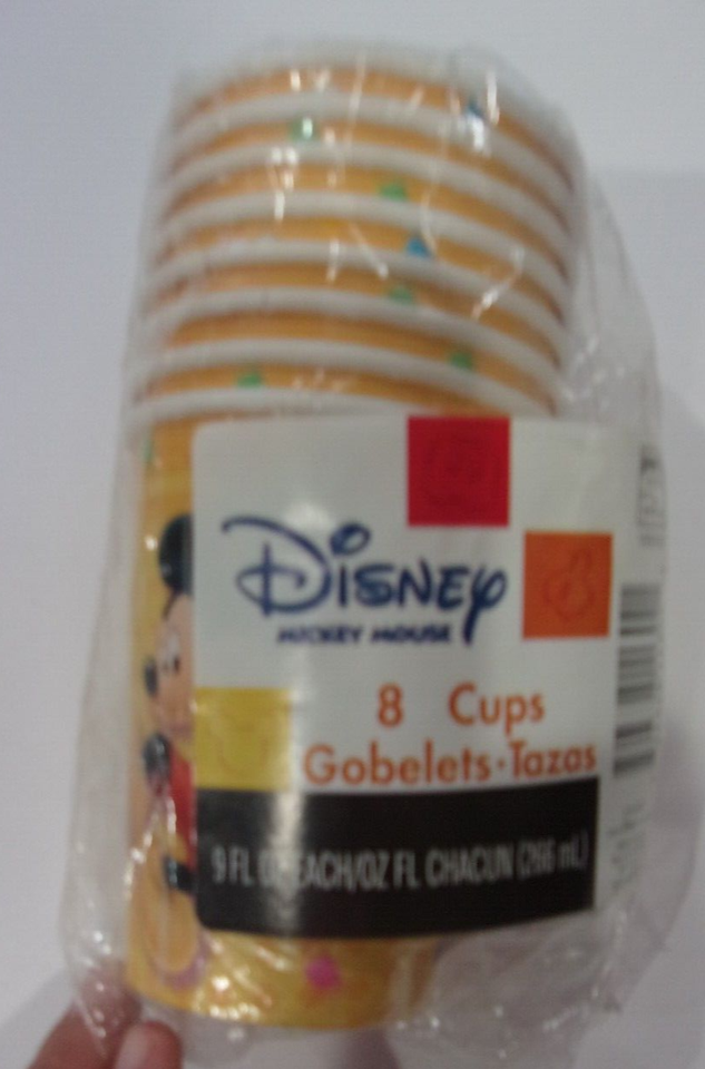 NEW Disney Hallmark Mickey Mouse Paper Cups Yellow Birthday Party ...