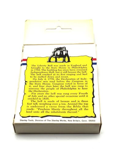 NOS VINTAGE Stanley 200th Anniversary Liberty Bell 3' Tape Measure w/Box - Works - Picture 8 of 14