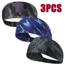 3Pack Headband Stretch Sports Yoga Gym Tennis Hair Band Wrap Sweatband Women Men