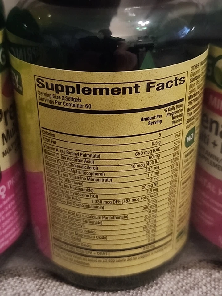 Spring Valley Prenatal Multivitamin/Multimineral 360 tabs/Lot of 3 bottles - Image 2 of 4
