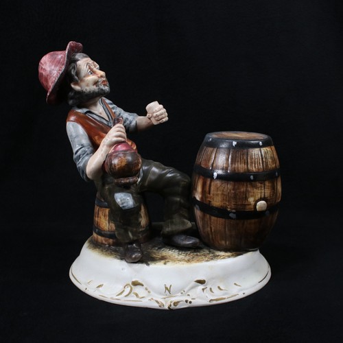 Capodimonte Hobo Alter Mann Fass Wein Italienisch Trinken Betrunken Brummen Porzellan - Bild 10 von 16