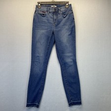 Tommy Hilfiger Girls Jeans High Rise Curve Skinny Size 4 Color Logo Button 27x27