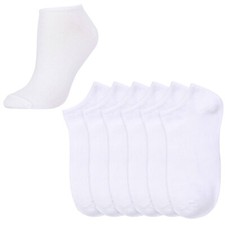 12 Pair Men Boy No Show White Athletic Socks Women Low Cut Casual Size 6-8 9-11