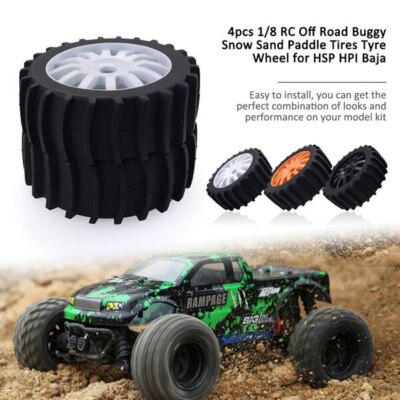 4 Stück 1/8 RC Off Road Buggy Schnee Sand Paddel Reifen Reifen Rad für HSP HPI Baja