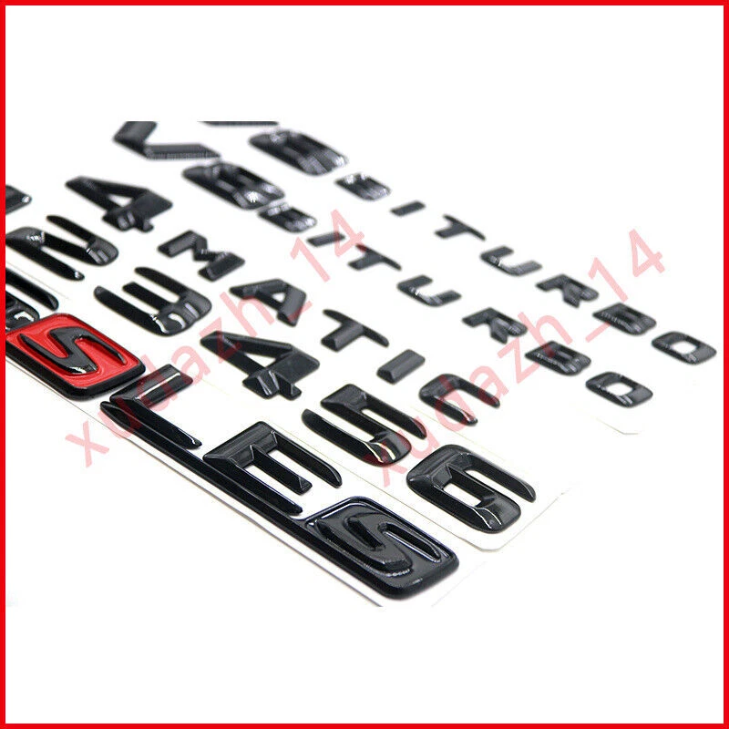 Emblema insignia estrella trasera negro C43+AMG+STAR para Mercedes-Benz Clase C W205 4 puertas Foto 4 de 4