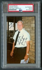 Dante Lavelli signed autograph 3x5 Photograph 1988 Football HOF Week PSA Slabbed