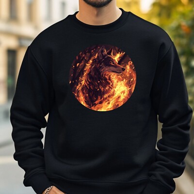 Wolf in Flammen Sweatshirt Kuschelig und Perfekt für jeden Anlass S bis 4XL