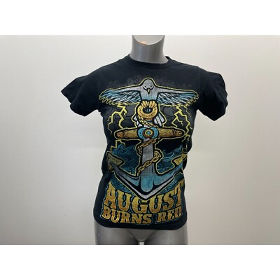 Bays Island Women's Black Graphical T-Shirt August Burns Red Size Small Cotton B