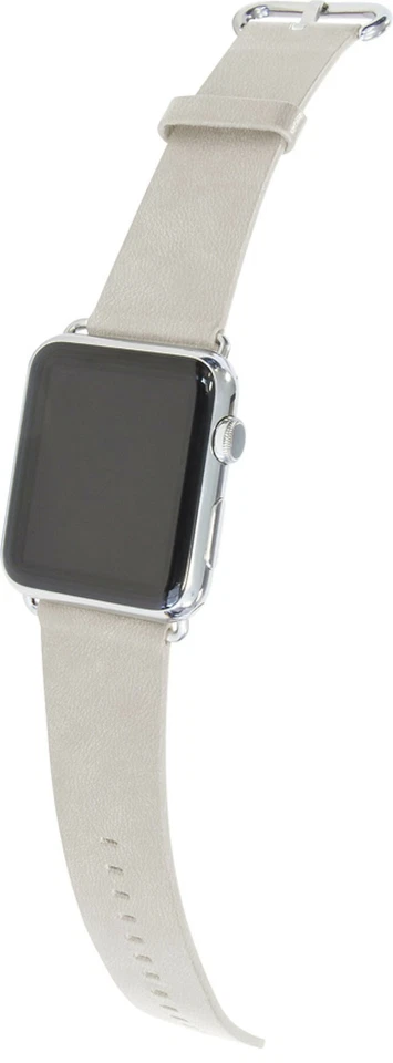 NUEVA Correa de Reloj Trident Cuero Genuino BLANCA para Apple Watch 42/44mm Foto 2 de 3