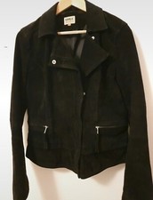 Only Lederjacke Wildlederjacke Echtleder Schwarz Größe 40