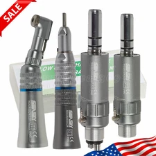 Dental Low Speed Contra Angle Latch Straight Handpiece Air Motor 2/4Hole E-TYPE