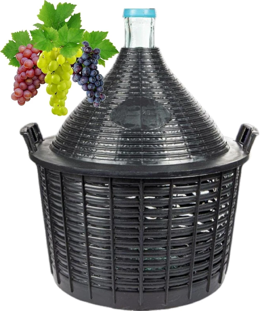 Gärglas Italien 6x 5L Gärballon Mit Bügelverschluss & Korb - Glasballon Für Wein, Saft Oder Deko 5L Gärballon Set 6 Stück