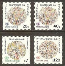United Nations 1984 International Conference On Population  All 3 Offices MNH