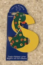 The Toy Workshop - Wooden Magnetic Jungle Alphabet Letter - Yellow  S  -Snake