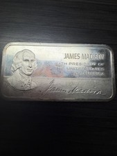 Presidential Ingots Collection 5000 Grains Sterling Silver Bar James Madison