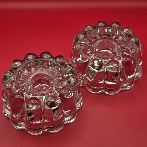 Princess House Crystal Vintage Heavy 3 Way Reversible Candle Holder Set Of 2