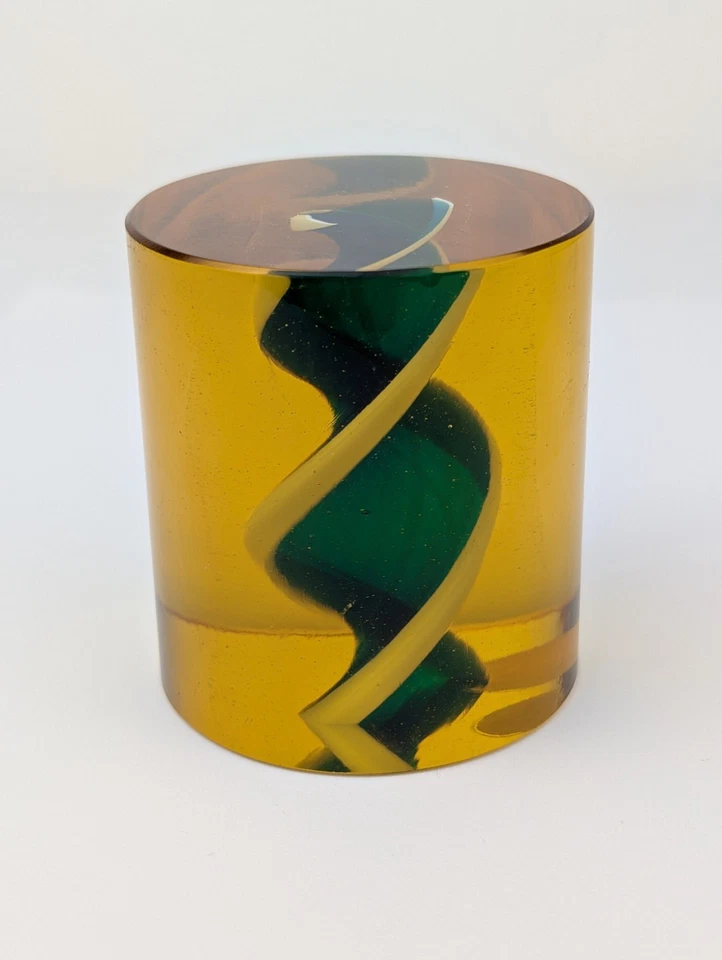 De colección Murano Fornasa Moreto Italia Arte Vidrio Pisapapeles Encerrado Remolino 3" RARO Foto 3 de 4