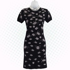 McQ by Alexander McQueen Black & Pink Bug Insect Print Bodycon Mini Dress Size S