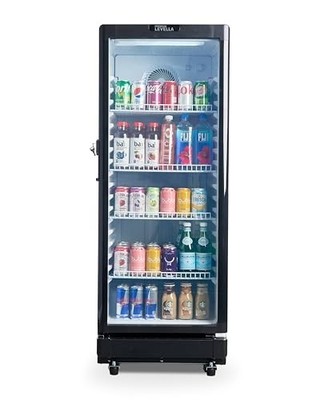 Premium Levella PRNS7170DX 7.1 Cu Ft Glass Door Display Refrigerator Black