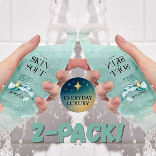 Avon Skin So Soft Original Shower Gel 2-Pack 5 oz Each w/ Jojoba Oil Cleanser - Imagen 2 de 3